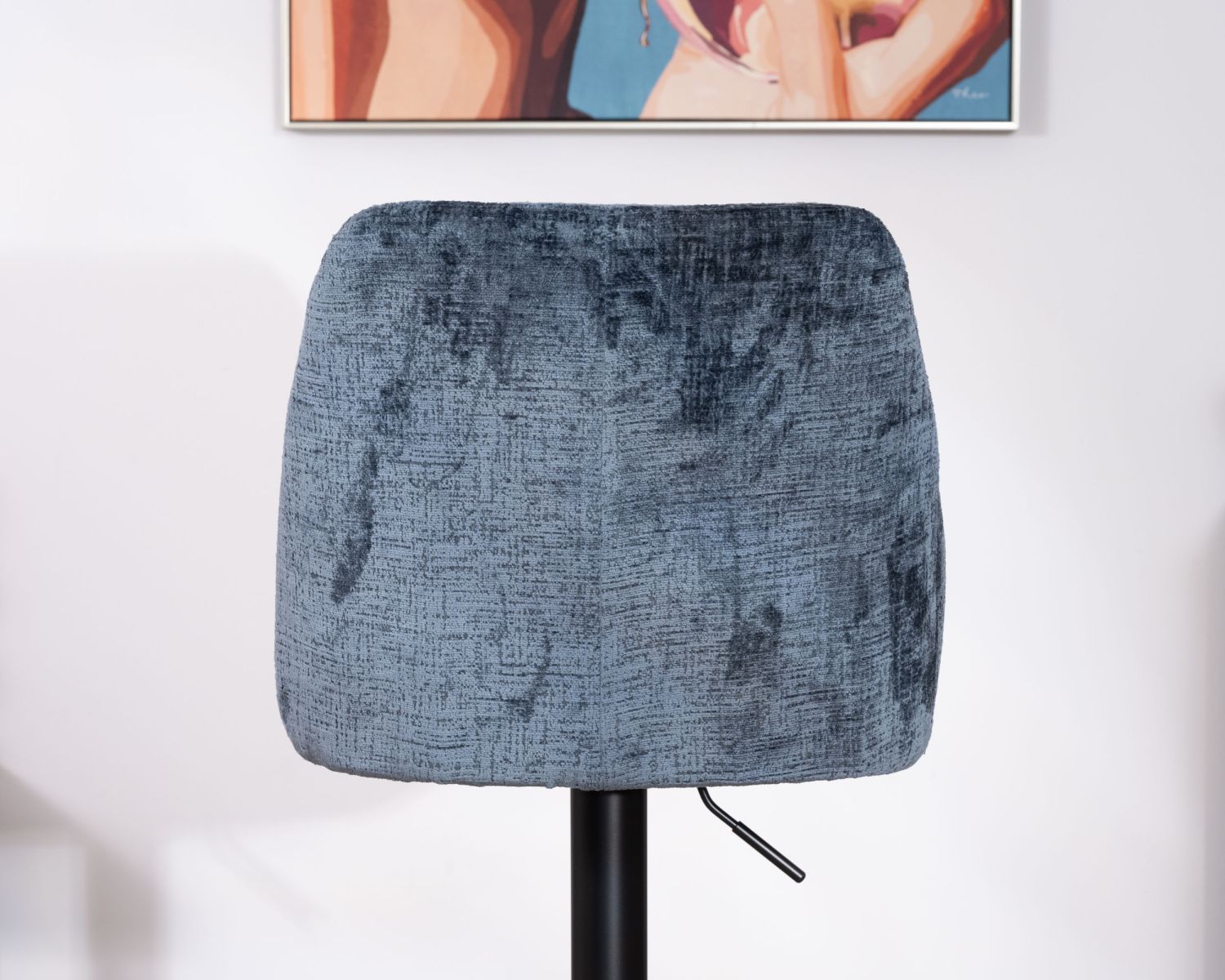 Set di 2 comode sedie da bar girevoli con schienale alto "Zoung" in tessuto blu