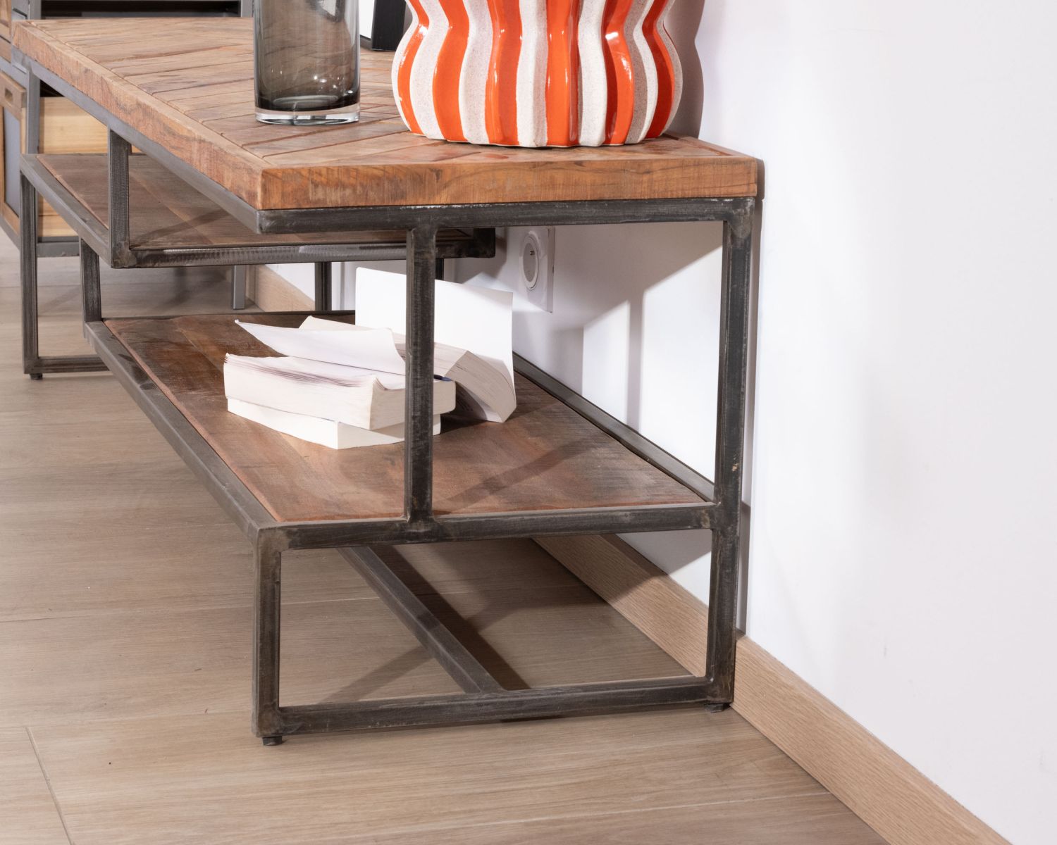 Porta TV in legno e metallo 150 cm "Bronx