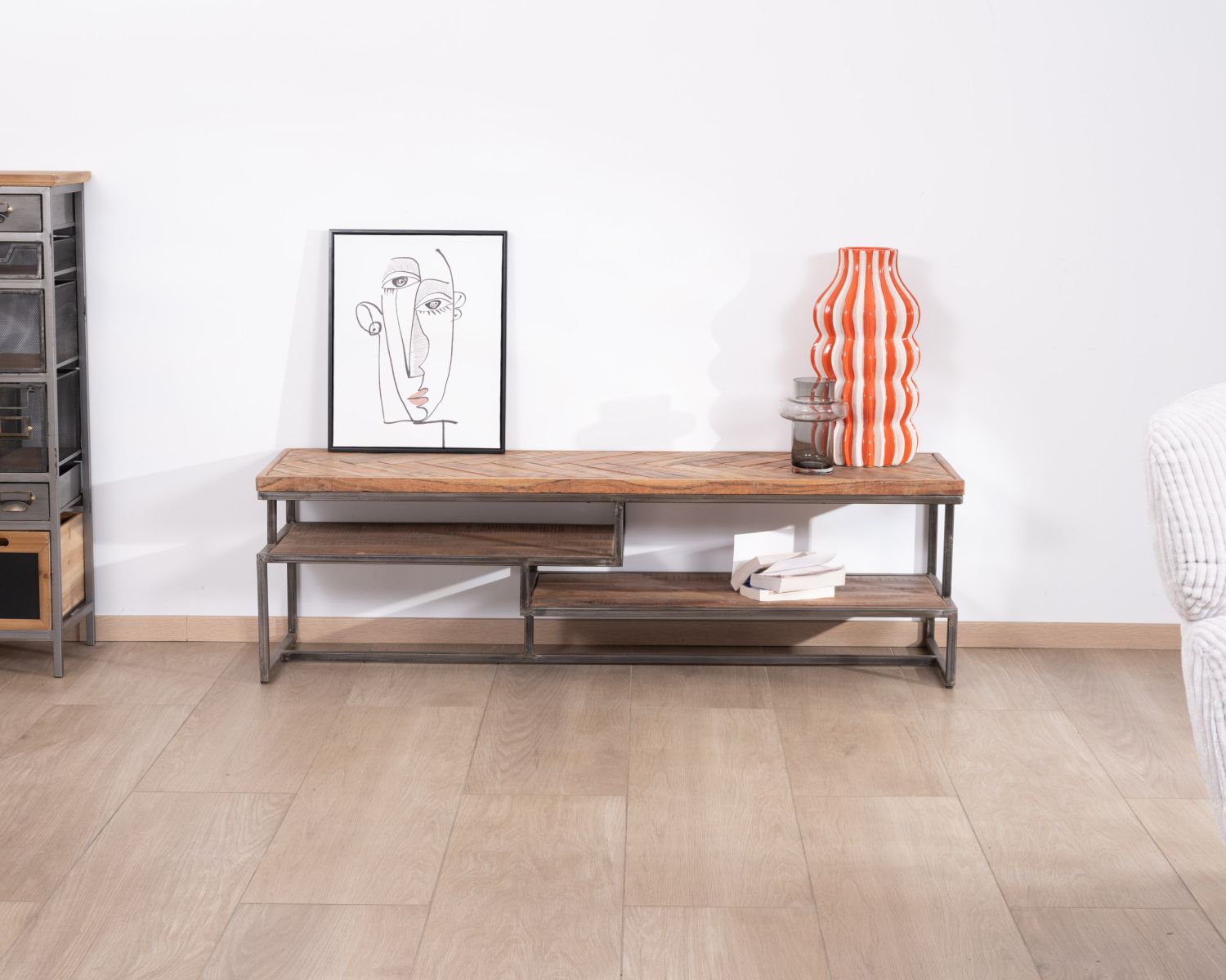 Porta TV in legno e metallo 150 cm "Bronx