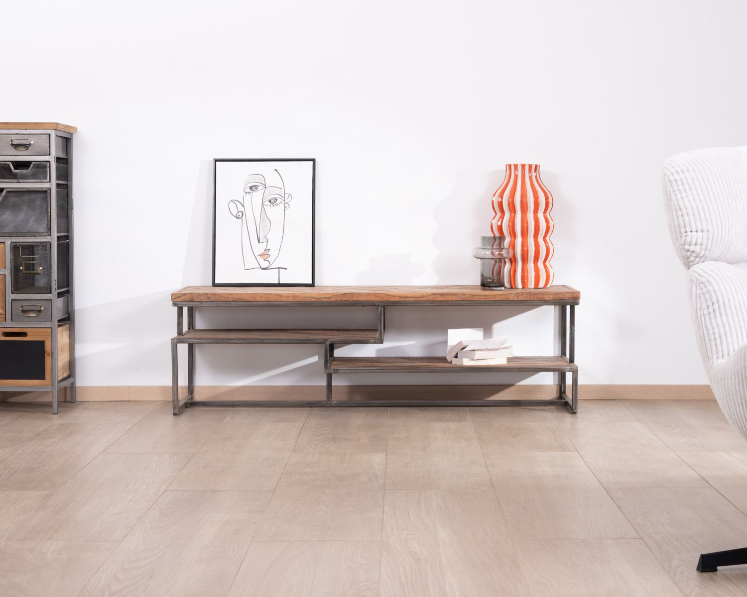 Porta TV in legno e metallo 150 cm "Bronx