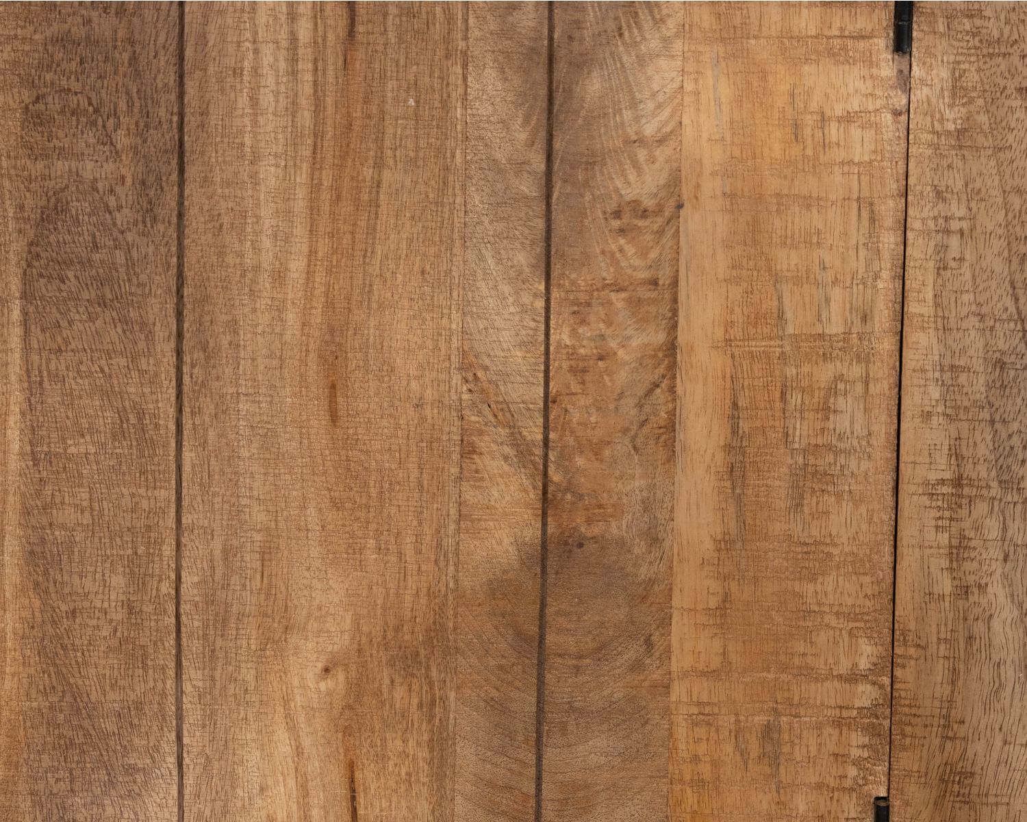 Mobile contenitore contemporaneo con ante in vetro e illuminazione a LED “Manelo” in legno massello di mango
