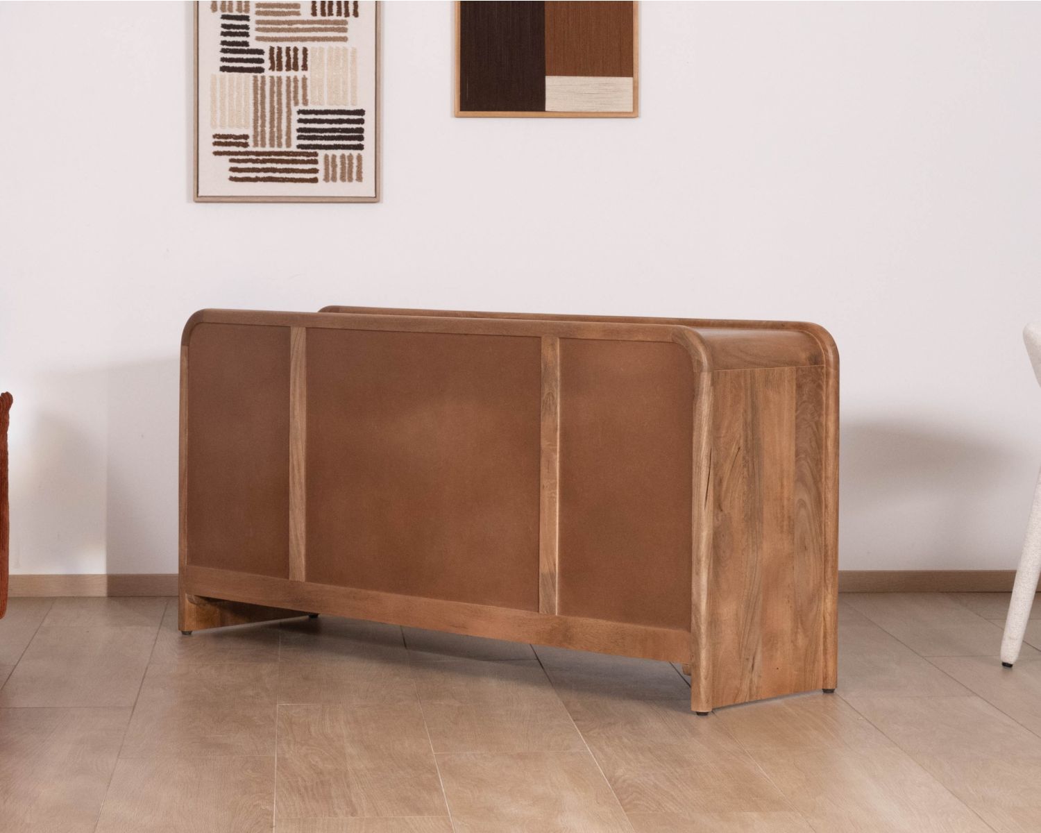 Credenza in stile neo-vintage in legno massello di mango, 170 cm, modello "Spelano", con 4 ante e 2 cassetti