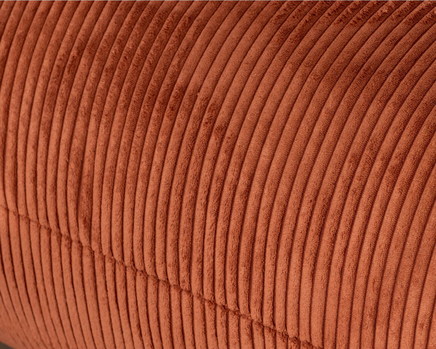 Divano a 3 posti in velluto a coste color terracotta "Moon", stile retrò