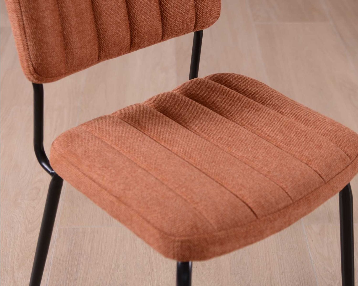 Set di 2 sedie "Lia" in velluto e metallo in stile retrò, color marrone ruggine