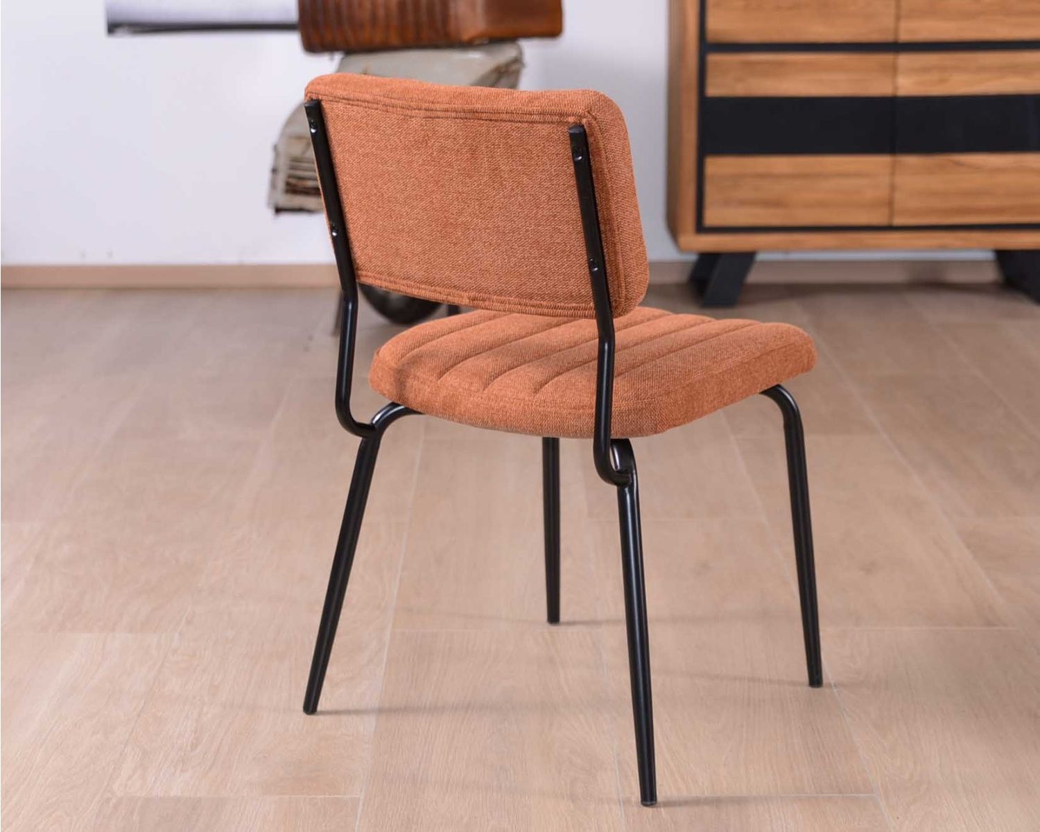 Set di 2 sedie "Lia" in velluto e metallo in stile retrò, color marrone ruggine