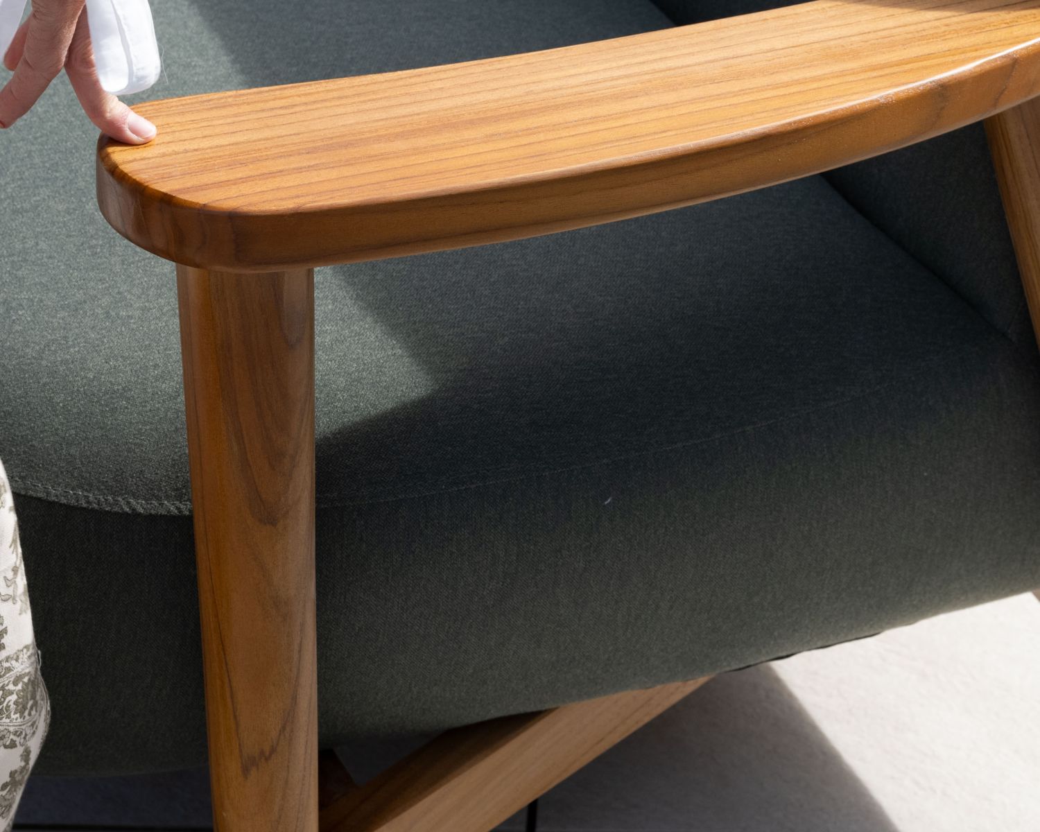 Set da giardino 3 pezzi "Aristochair" in tessuto per esterni verde cachi