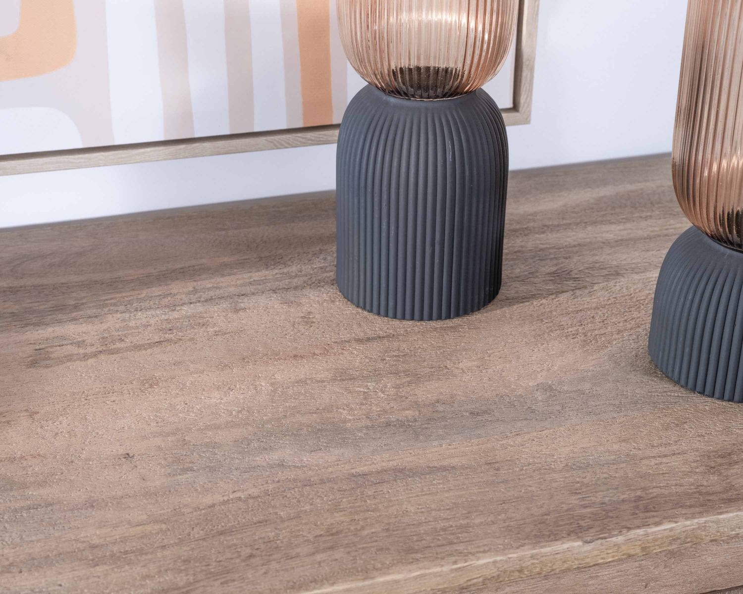 Credenza a 6 ante in vetro in legno massiccio di mango 190cm "Maestro