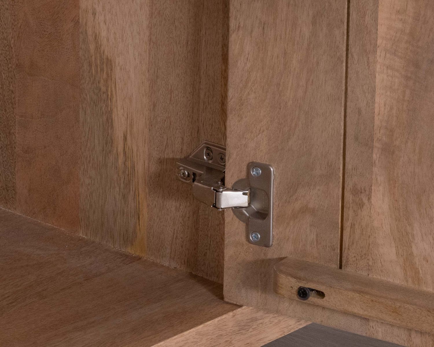 Credenza "Orobie" a 3 ante con nicchie in legno di mango, stile giapponese, 180 cm