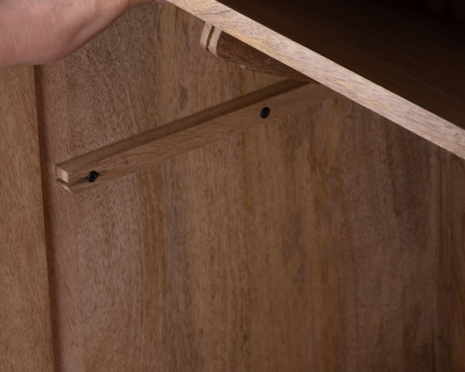 Credenza "Orobie" a 3 ante con nicchie in legno di mango, stile giapponese, 180 cm