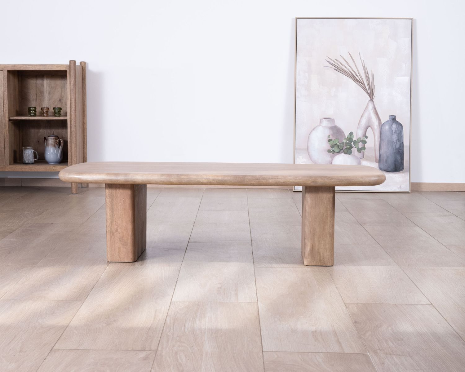 Tavolo da salotto rettangolare "Orobie" in legno di mango, design puro