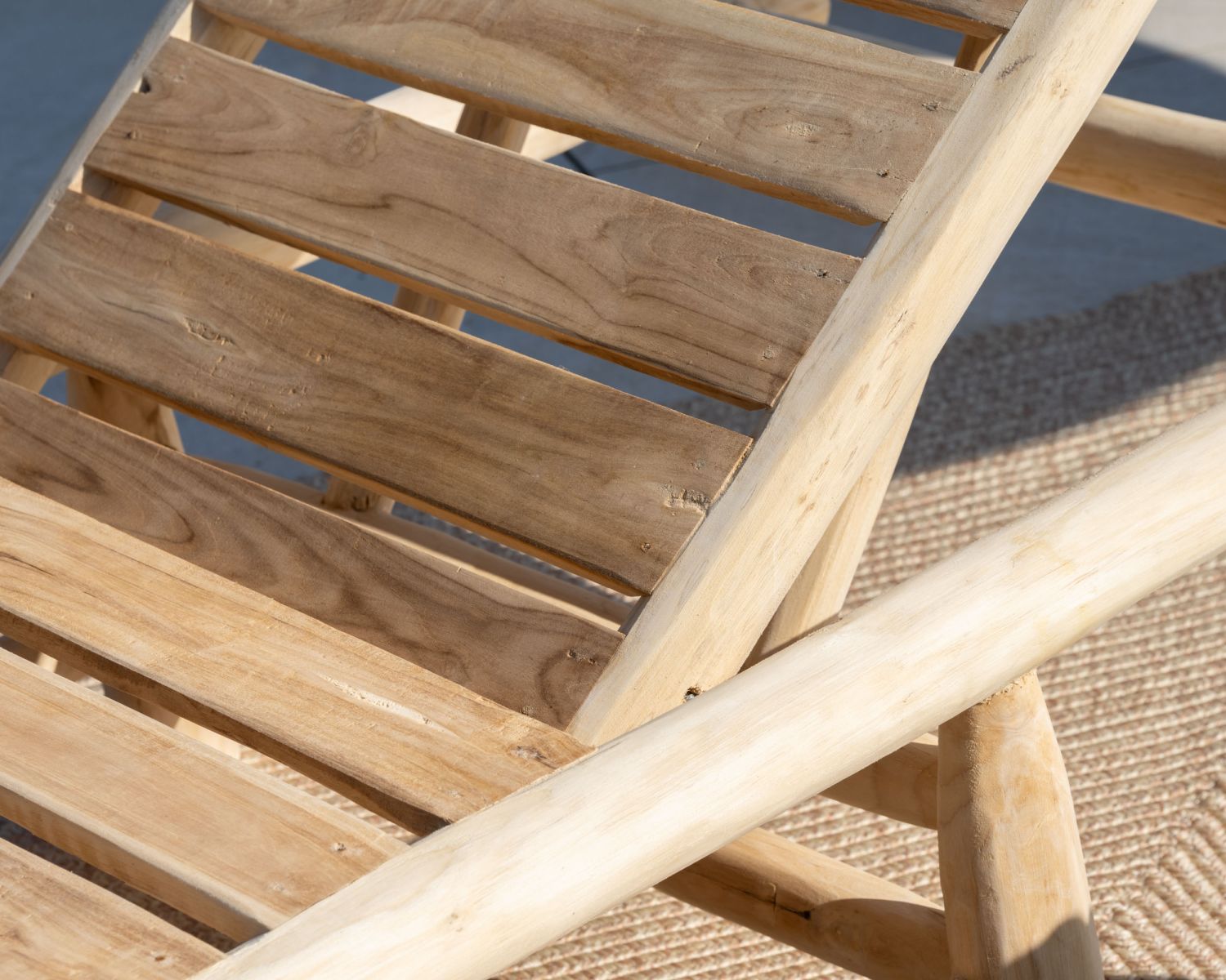 Lettino a 1 posto "Sumatra" dal design esotico con struttura a rami