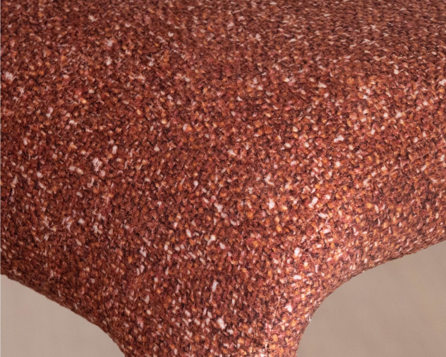 Set di 2 sedie a mezza altezza in tessuto melange color terracotta "Milano" con rivestimento integrale