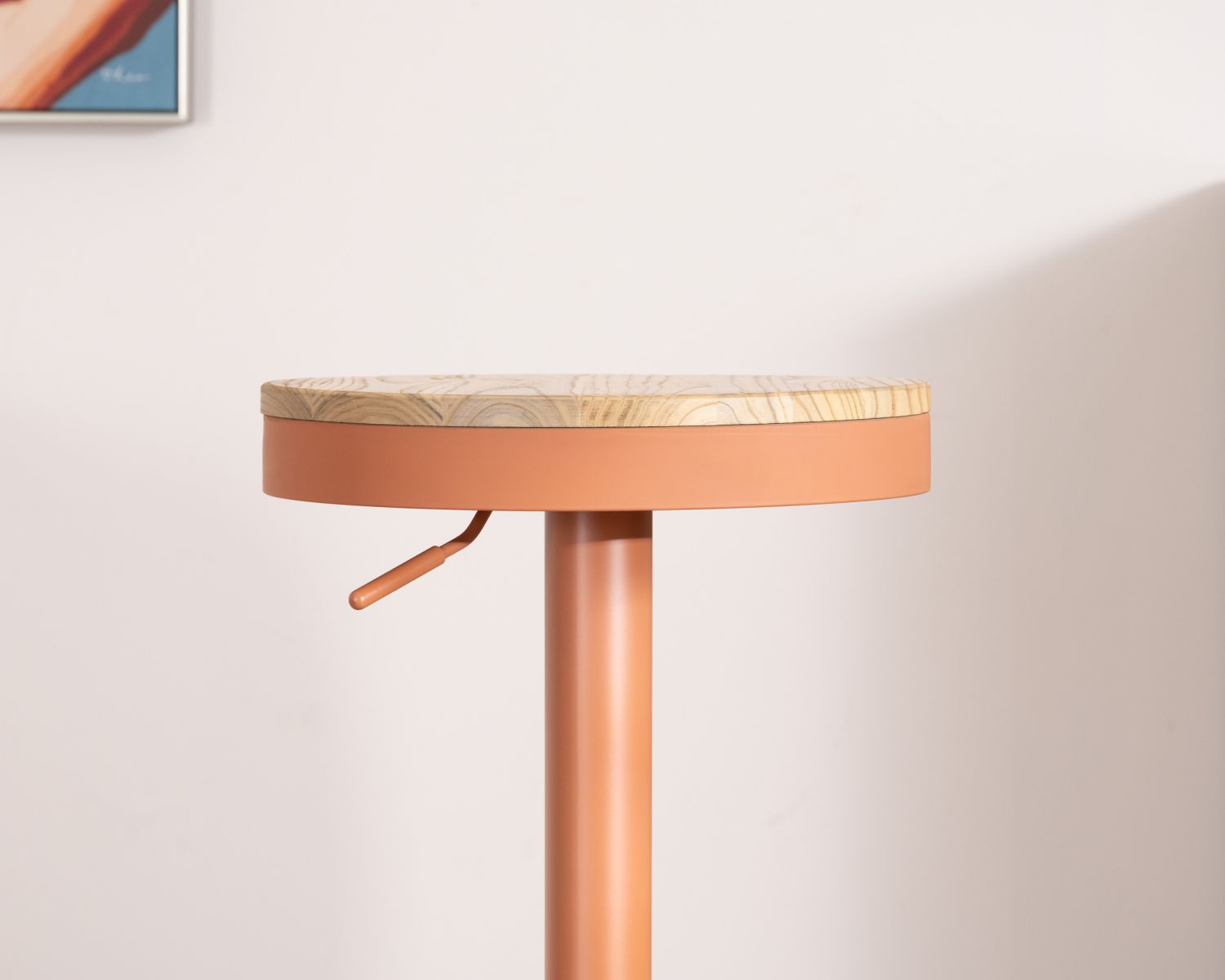 Set di 2 sgabelli da bar Juo in legno e metallo terracotta regolabili in altezza