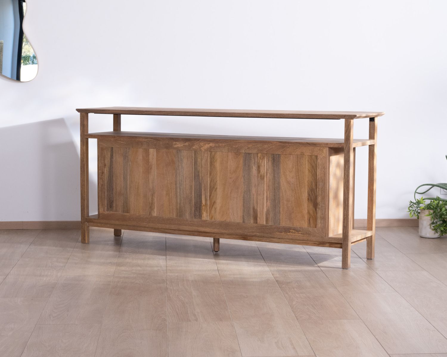 Credenza a 4 ante in stile Japandi in mango massiccio "Haya" 200 cm