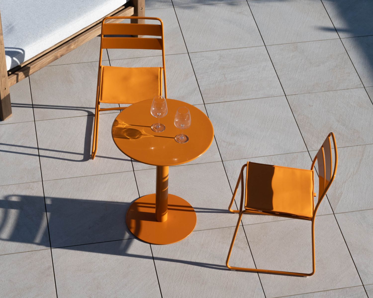 Set da giardino in stile bistrot "Juicy" in metallo arancione