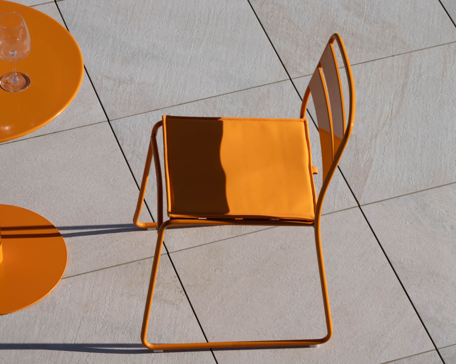 Set da giardino in stile bistrot "Juicy" in metallo arancione