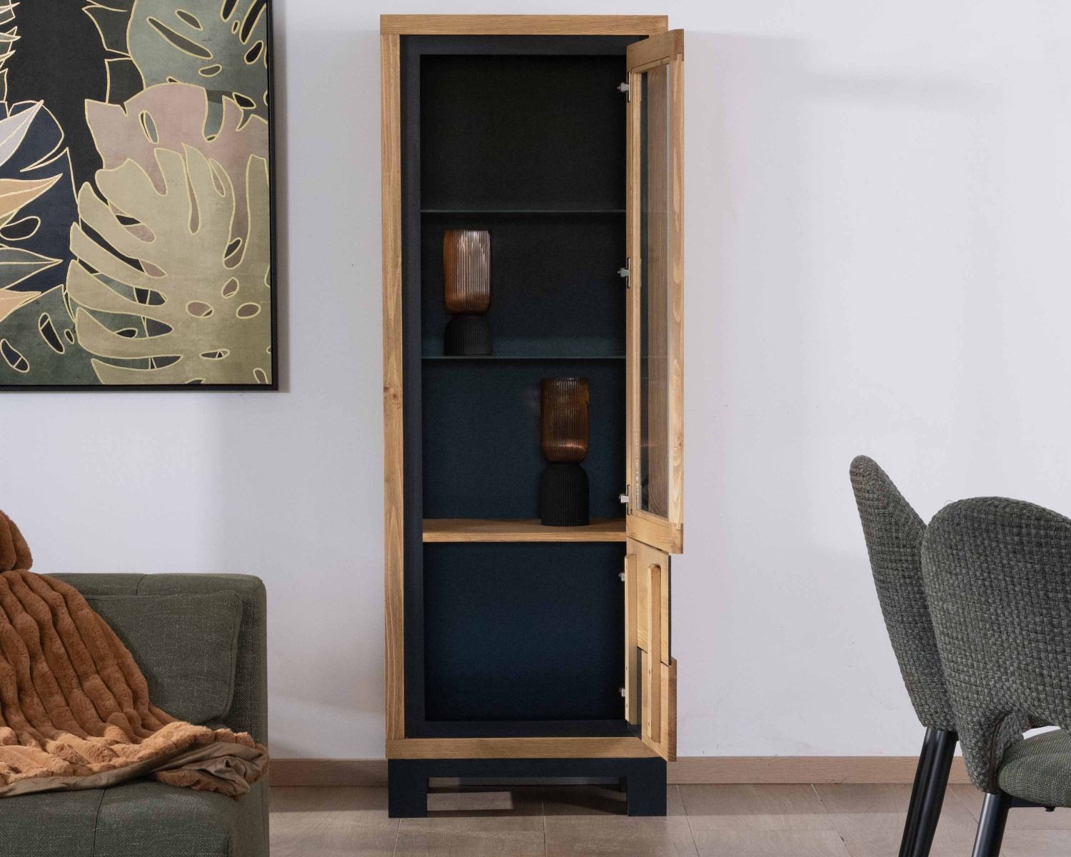 Mobile contenitore smaltato a 2 ante "Cubo" in pino spazzolato