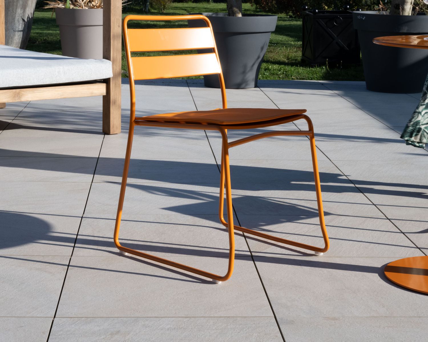 Set da giardino in stile bistrot "Juicy" in metallo arancione