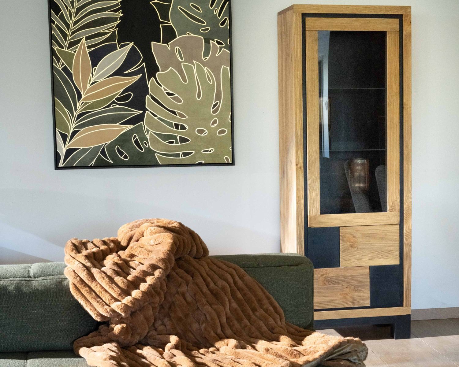 Mobile contenitore smaltato a 2 ante "Cubo" in pino spazzolato