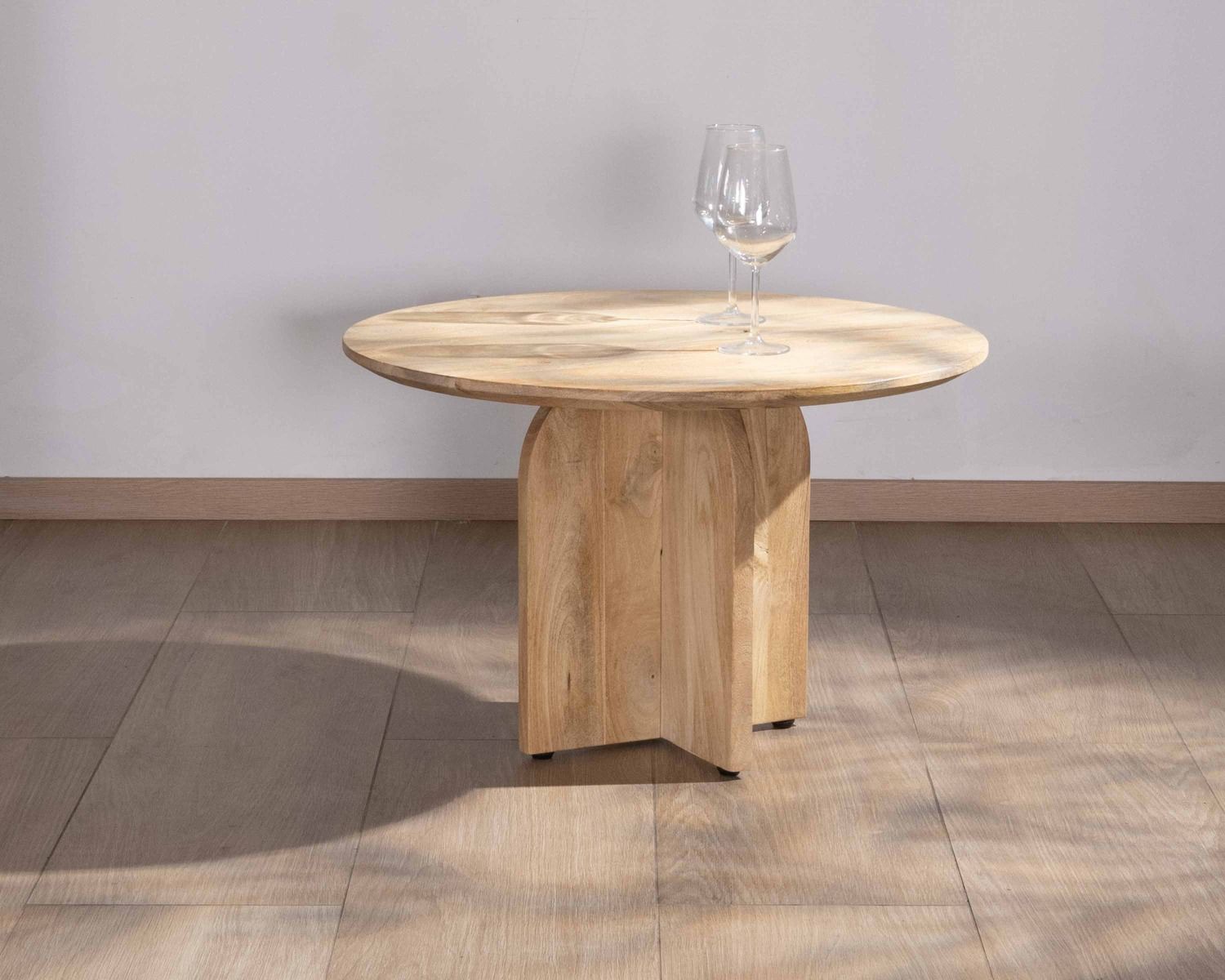 Duo di tavolini "Pise" in mango naturale e marrone levigato