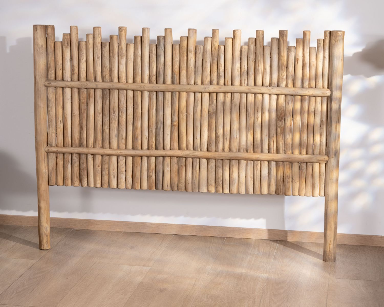 Originale testata da 180 cm in rami di teak naturale "Sumatra