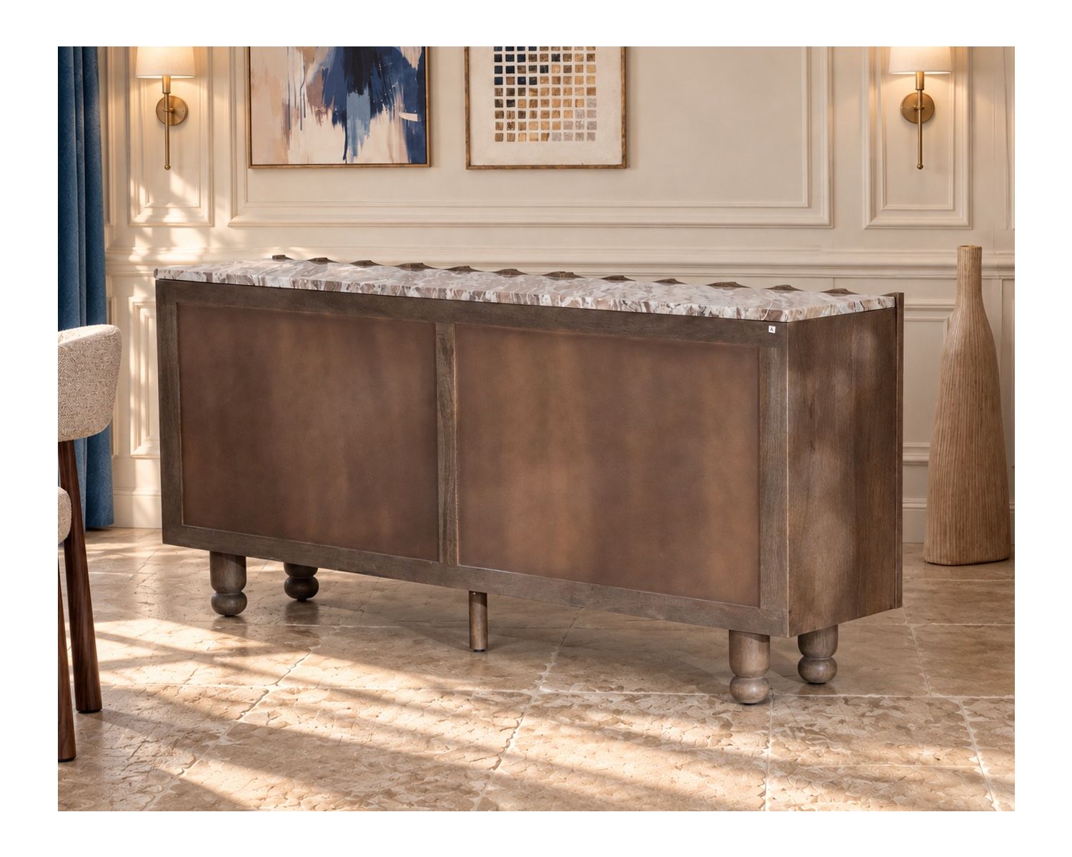 Credenza a 4 ante con piano in pietra "Manon"