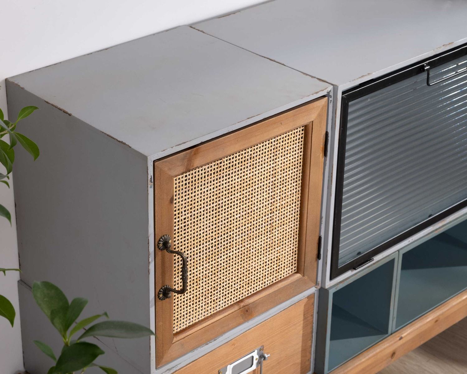 Cassettiera componibile in pino "Mélimélo Indus" con vari frontali