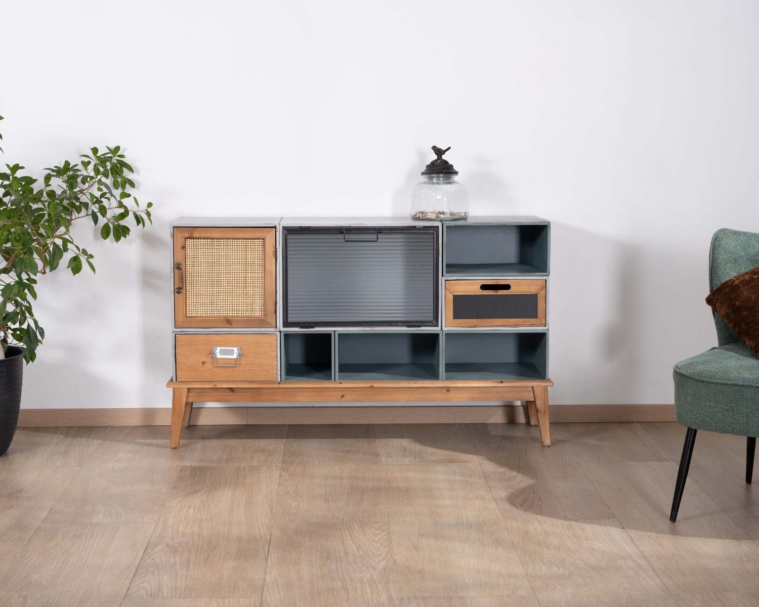 Cassettiera componibile in pino "Mélimélo Indus" con vari frontali