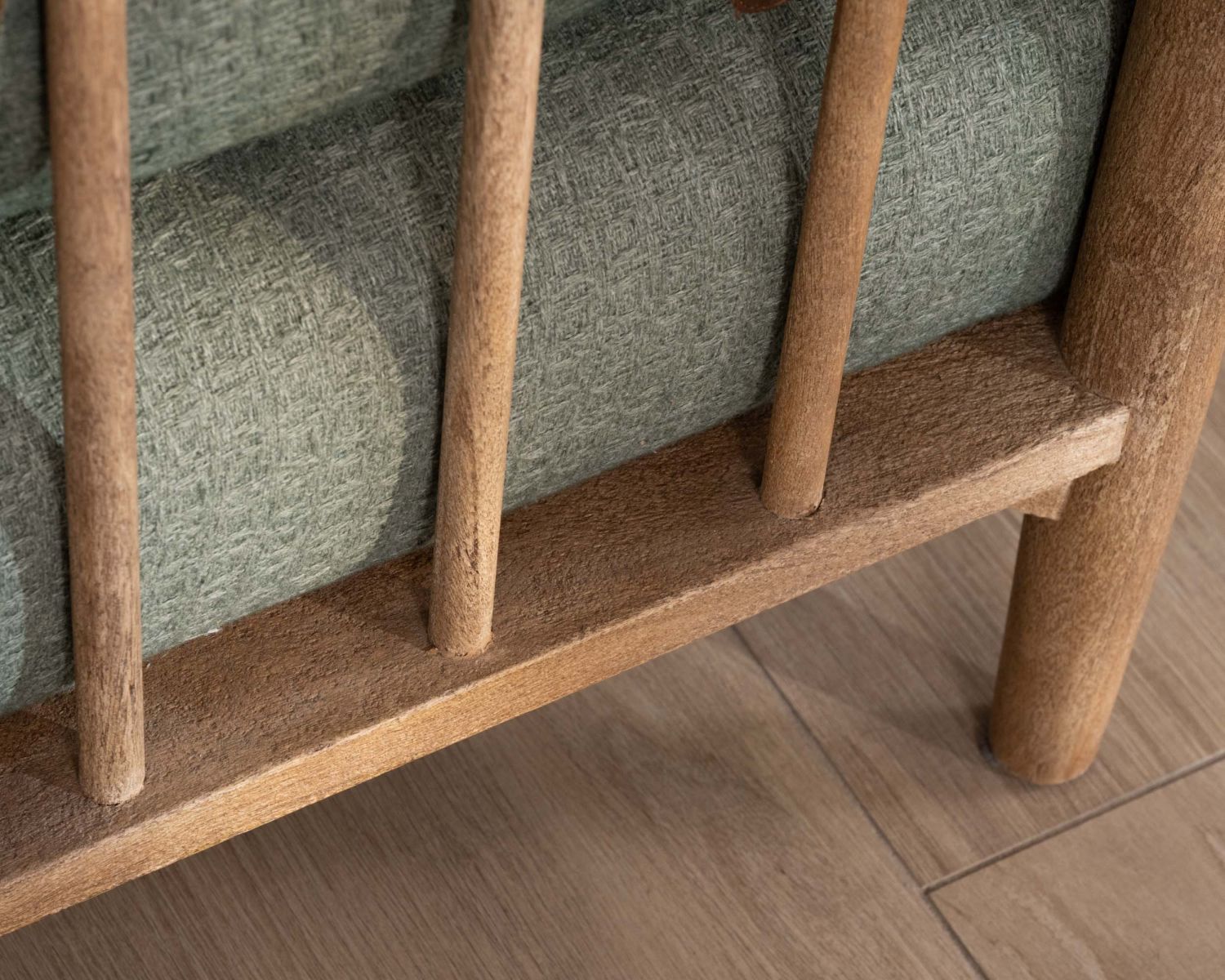 Divano a 2 posti in stile etnico "Plume" in tessuto goffrato kaki