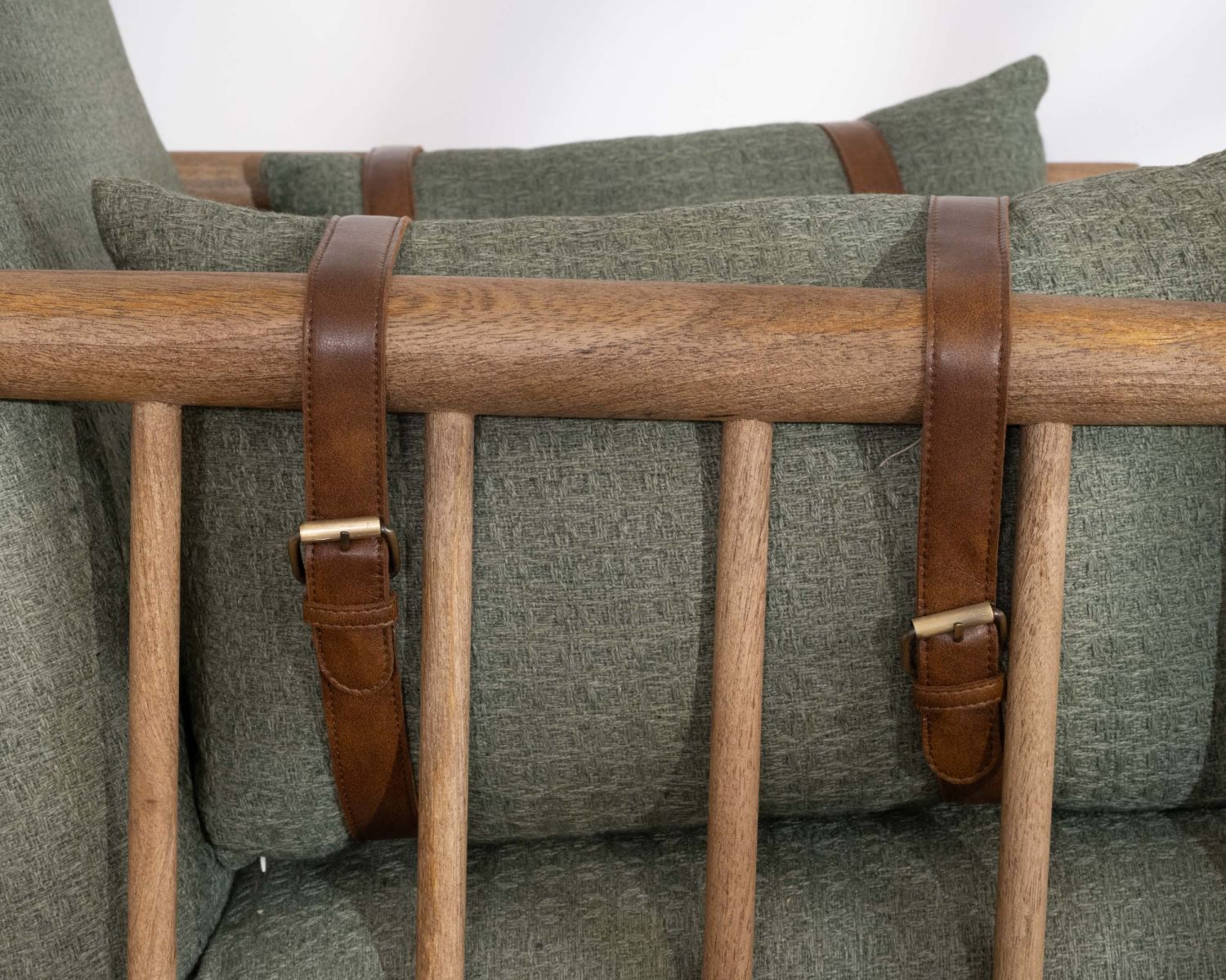 Poltrona in stile etnico "Plume" in tessuto goffrato kaki