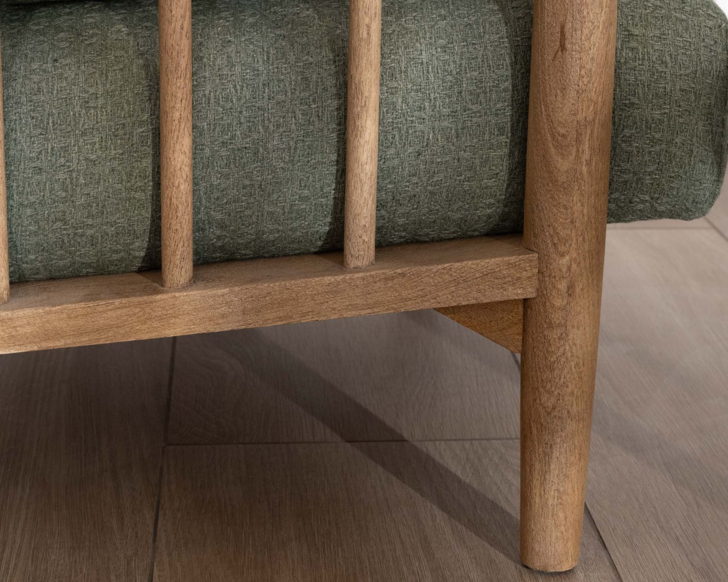 Poltrona in stile etnico "Plume" in tessuto goffrato kaki