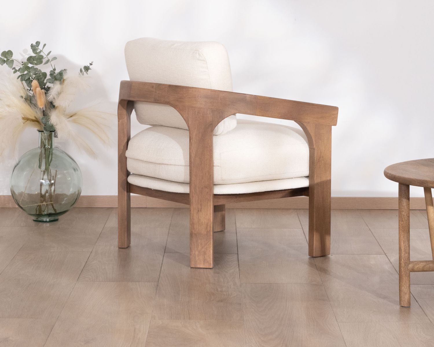 Sedia occasionale di design scandinavo "Archéa" in spugna ecrù