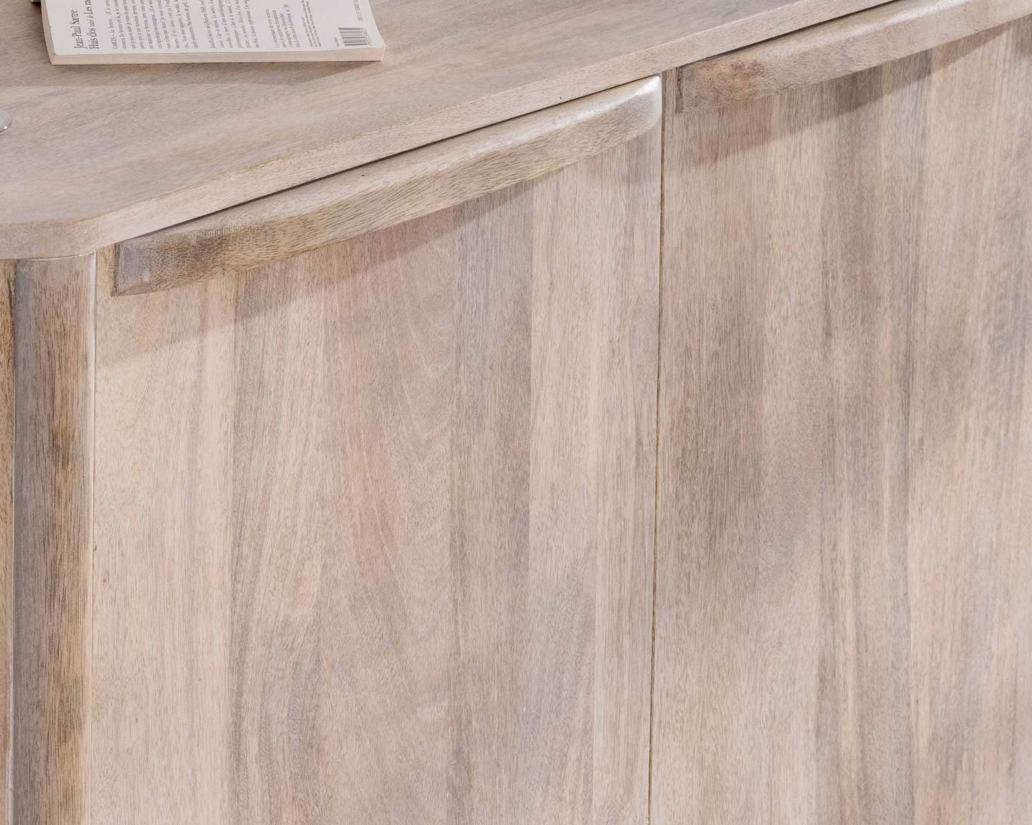 Credenza "Manon" a 3 ante 175 cm in mango massiccio con fianchi arrotondati