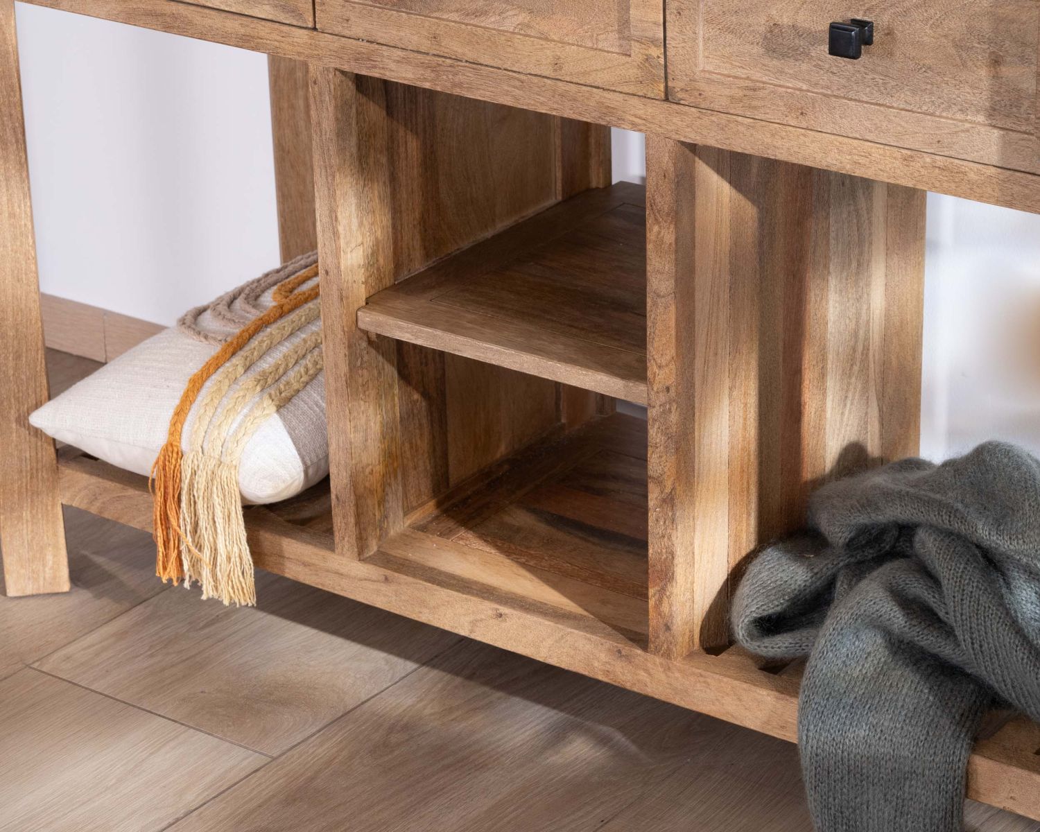 Mobile lavabo singolo "Maestro" da 120 cm in legno di mango