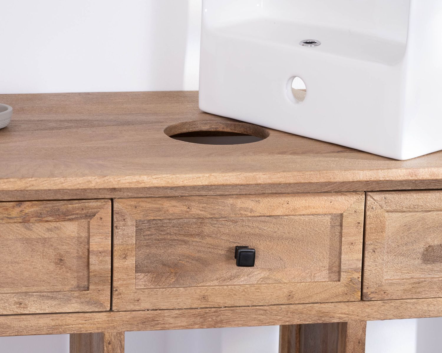 Mobile lavabo singolo "Maestro" da 120 cm in legno di mango