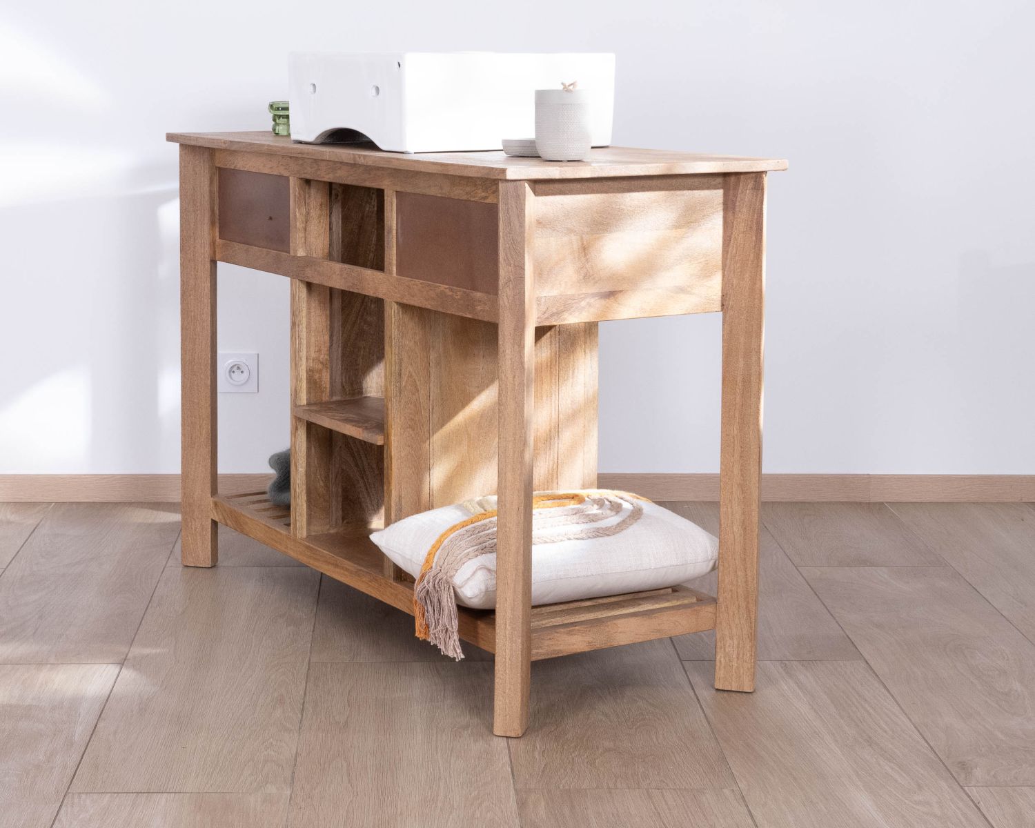 Mobile lavabo singolo "Maestro" da 120 cm in legno di mango