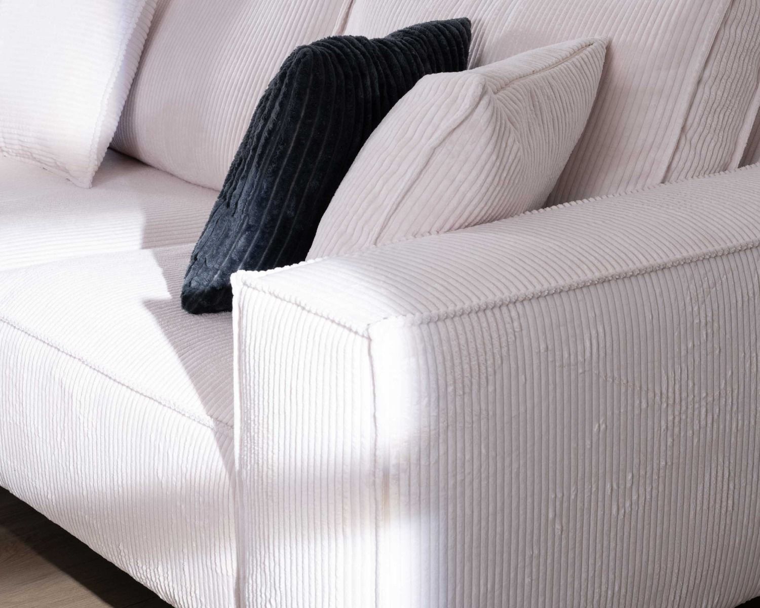 Divano comfort a 3 posti "Pueblo" in velluto bianco