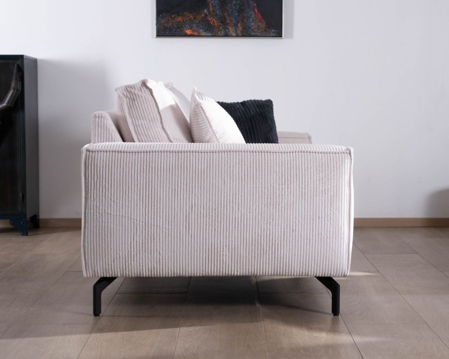 Divano comfort a 3 posti "Pueblo" in velluto bianco