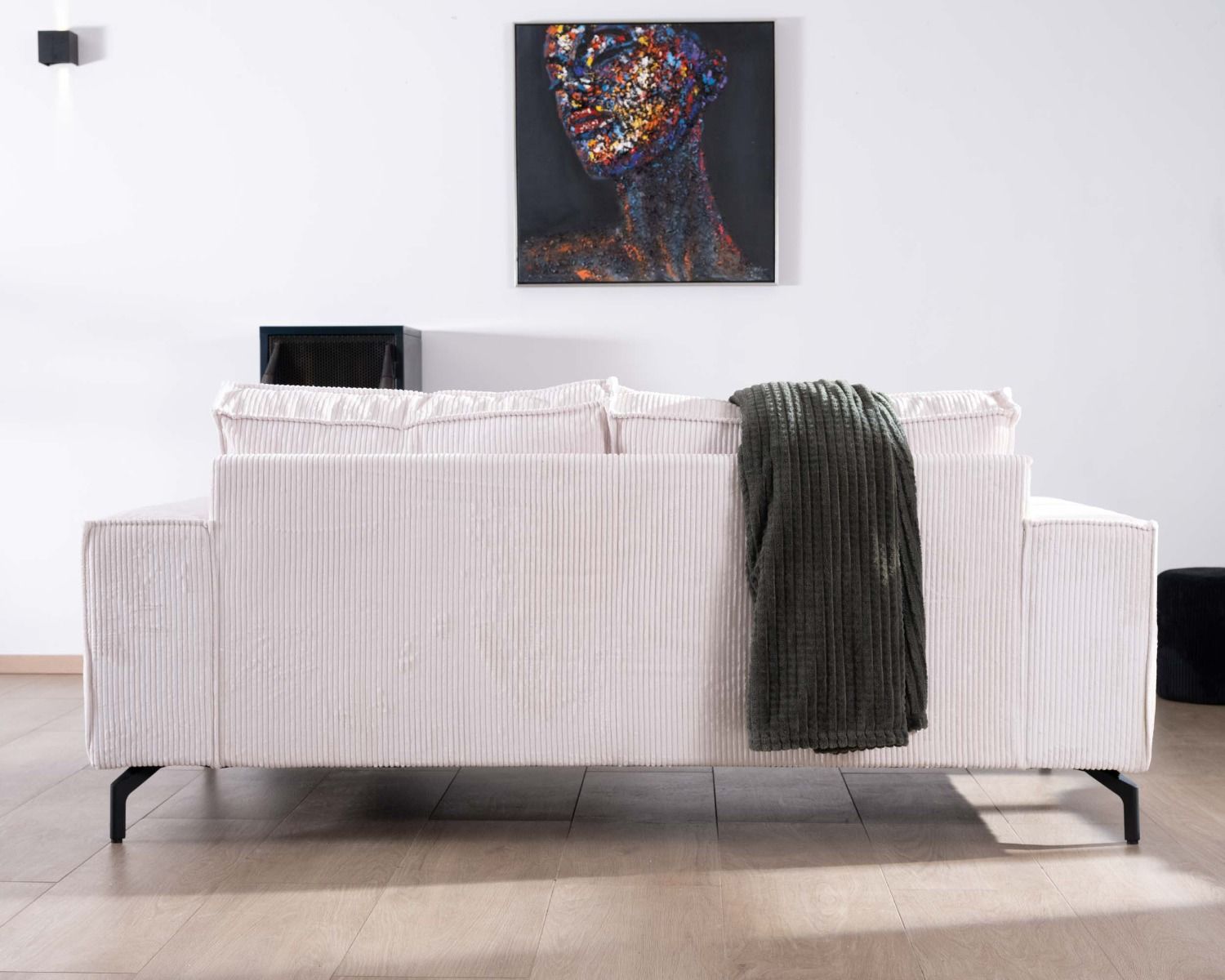 Divano comfort a 3 posti "Pueblo" in velluto bianco