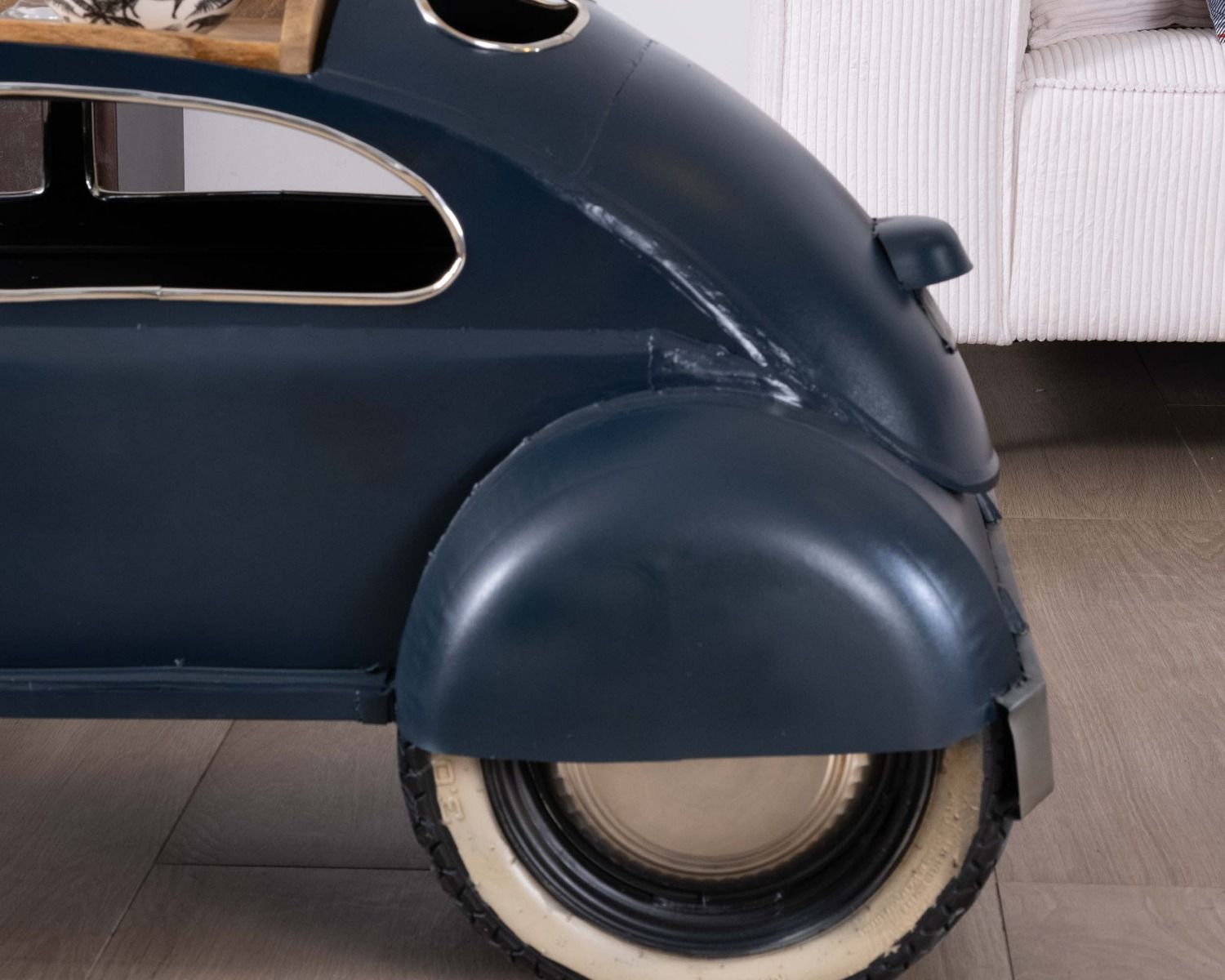 Tavolino originale d'epoca con auto "Crazy" blu