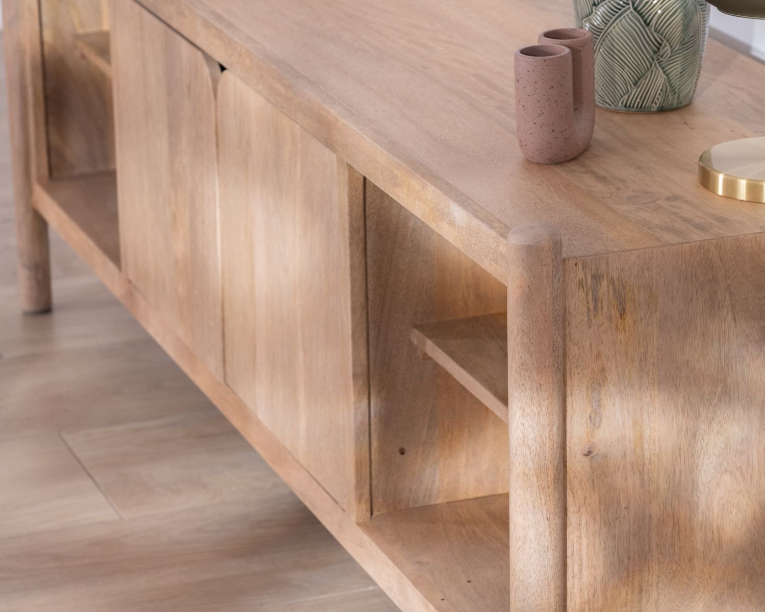 Panca TV grande in legno di mango "Orobie" 185 cm