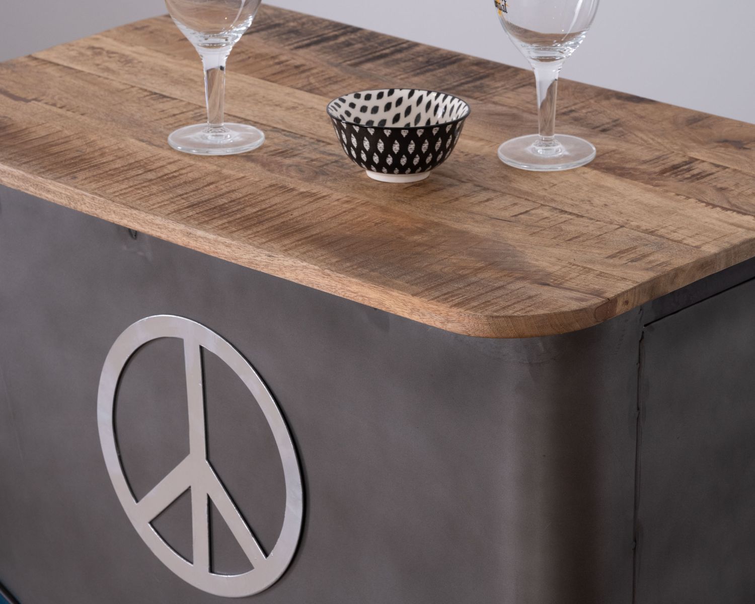 Banco bar anteriore per autobus "Crazy" in blu e grigio