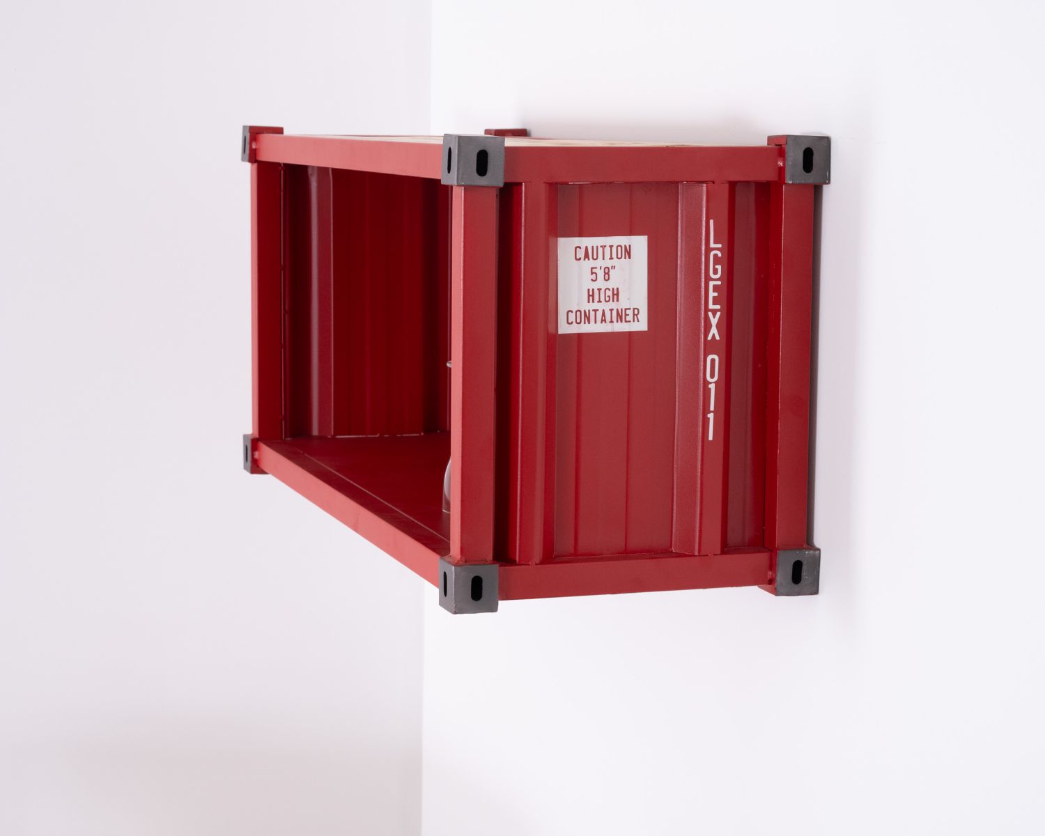 Mensola a muro contenitore rosso "Crazy" in metallo riciclato