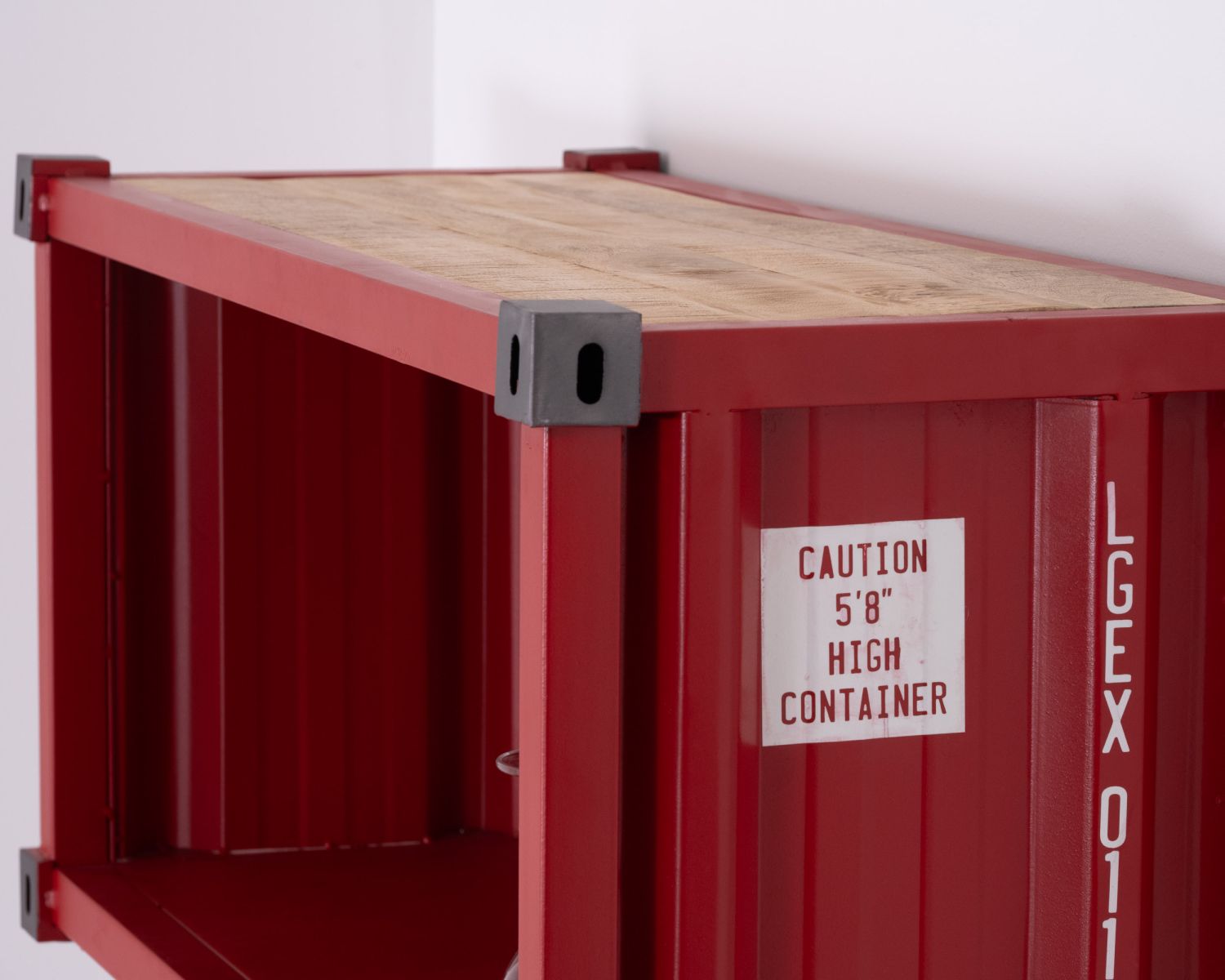 Mensola a muro contenitore rosso "Crazy" in metallo riciclato