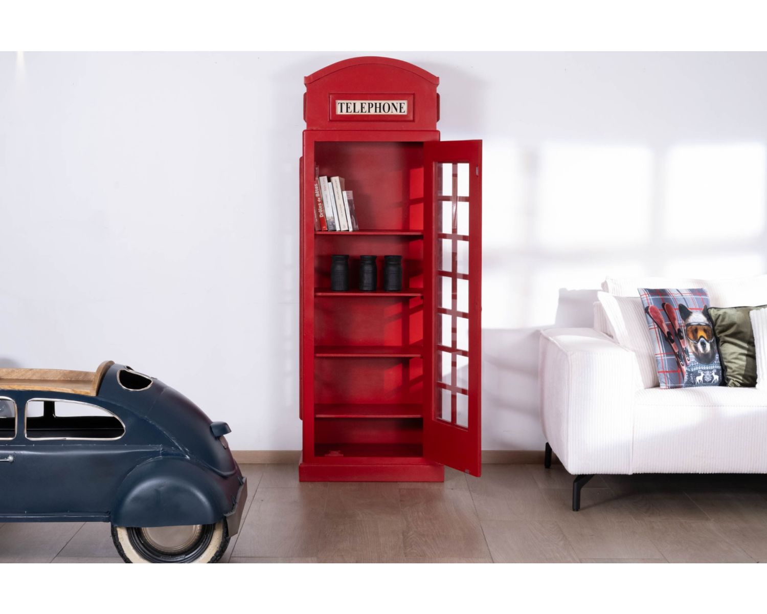 Espositore per cabina telefonica "Crazy" rosso Londra