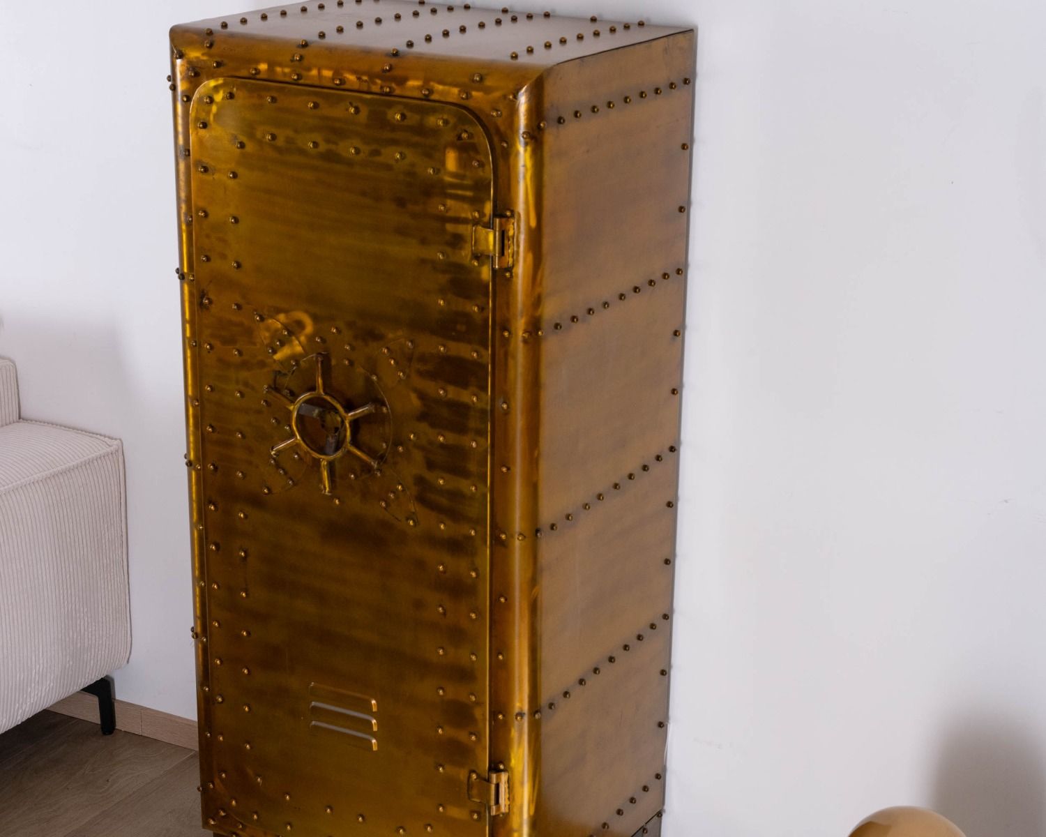 Portaoggetti "Crazy" dorato in stile cassaforte