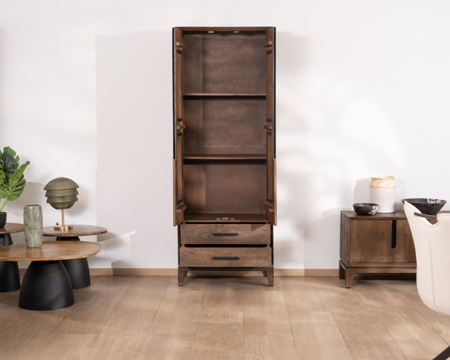 Mobile vintage in mango "Slody" con ante e cassetti