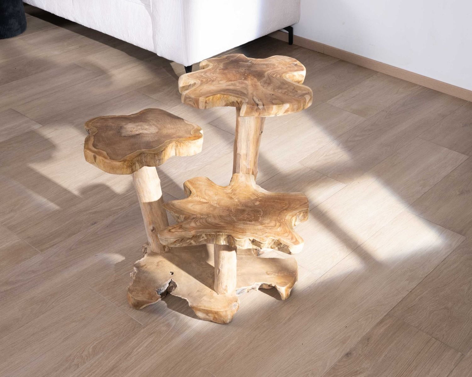 Piantana a 3 livelli "Farmer" in teak di recupero