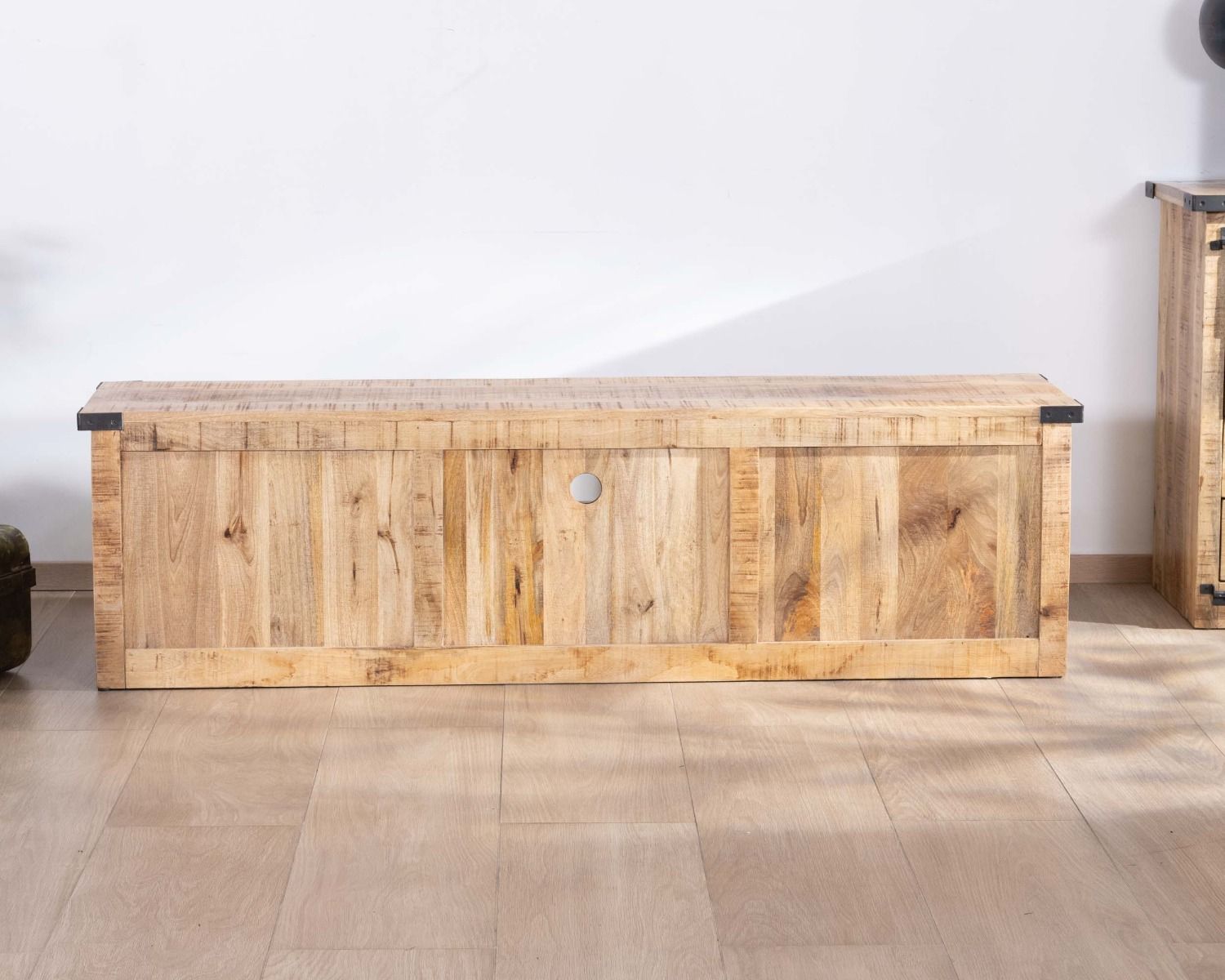 Mobile TV "Caractère" da 180 cm con ante scorrevoli in metallo e legno