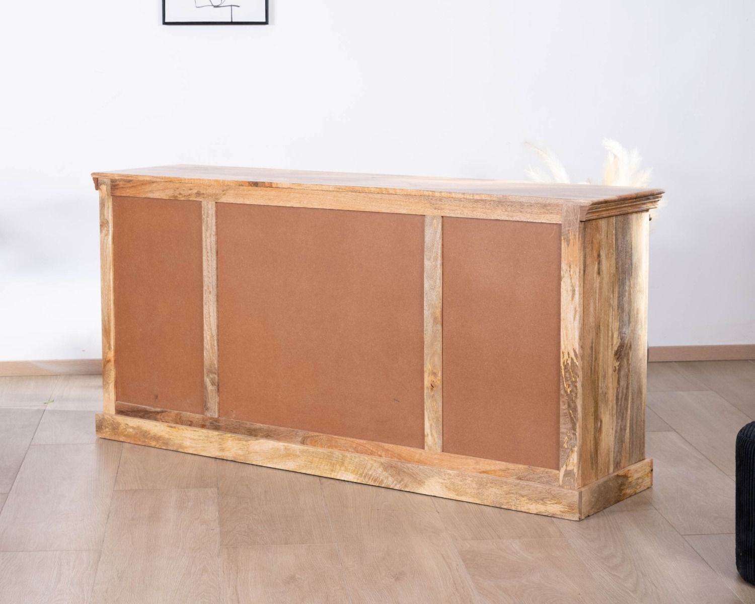 Credenza "Haden" in legno massiccio e metallo in stile industriale